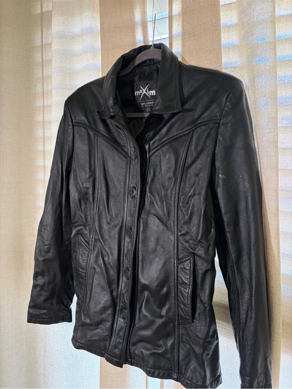 Wilson Black Leather Button-Front Jacket